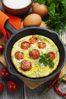 Domatesli omlet.