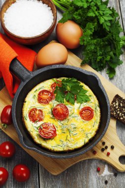 Domatesli omlet.