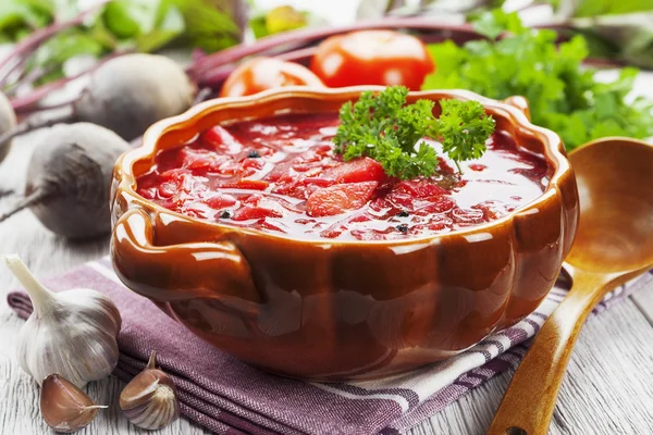 Borsh. Plato tradicional ruso — Foto de Stock