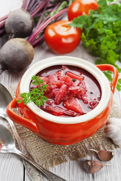 Borsh. Russian traditional dish — Stock Photo, Image