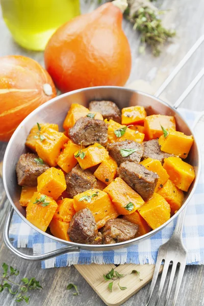 Baked pumpkin with meat — Stock Photo, Image