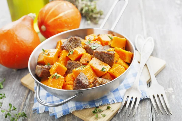 Baked pumpkin with meat — Stock Photo, Image