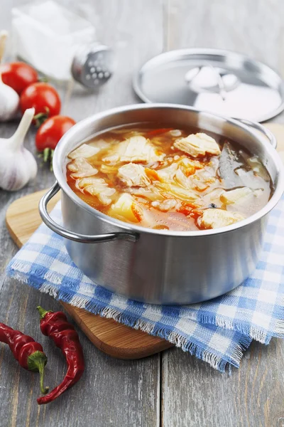 Sopa de repolho com carne — Fotografia de Stock