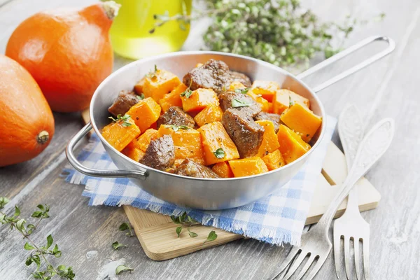 Baked pumpkin with meat — Stock Photo, Image