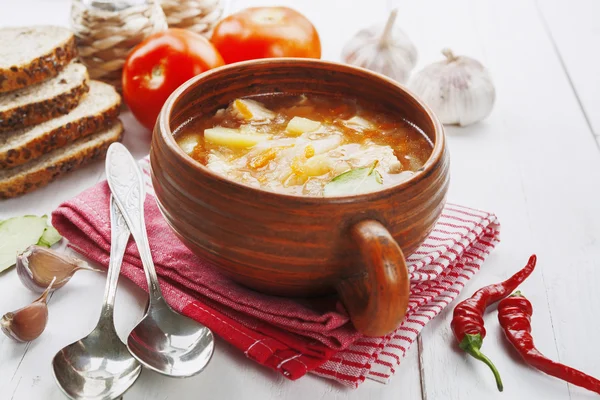 Cabbage soup — Stock Photo, Image