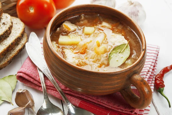 Cabbage soup — Stock Photo, Image