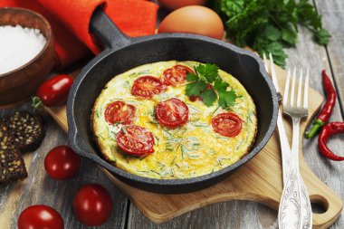 Domatesli omlet.