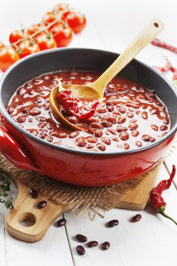 Acılı çorba, Kuru fasulye ve yeşillik 