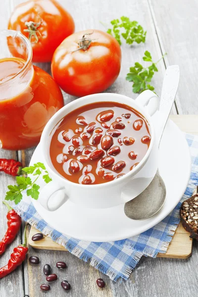 Suppe mit Bohnen — Stockfoto