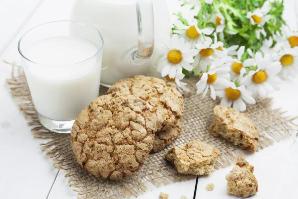 Biscotti al latte e farina d'avena — Foto Stock