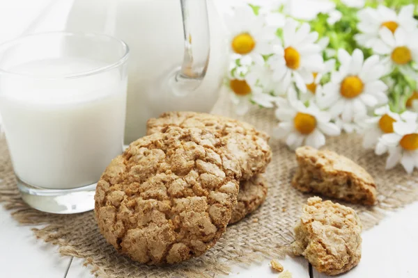 Biscotti al latte e farina d'avena — Foto Stock