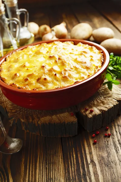 Potato casserole with meat — Stock Photo, Image
