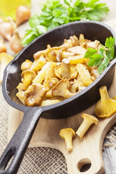 Fried potatoes with mushrooms — Stock Photo, Image