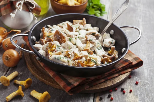 Chicken fillet with mushrooms and cream — Stock Photo, Image