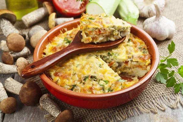 Vegetable casserole with mushrooms — Stock Photo, Image