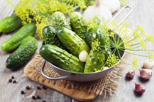 Canned cucumbers — Stock Photo, Image