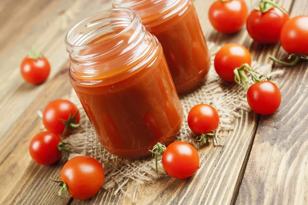 Tomato juice in the jar — Stock Photo, Image