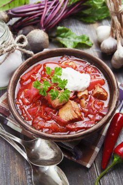 borsh. Rus geleneksel çanak