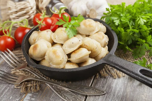 Fried dumplings with meat — Stock Photo, Image