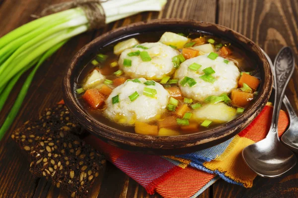 Soup with fish balls — Stock Photo, Image