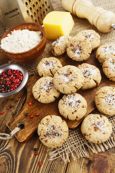 チーズとコショウ塩のオートミール クッキー — ストック写真