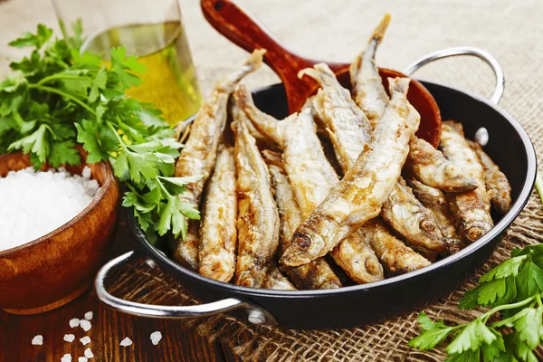 Capelin di pesce fritto — Foto Stock