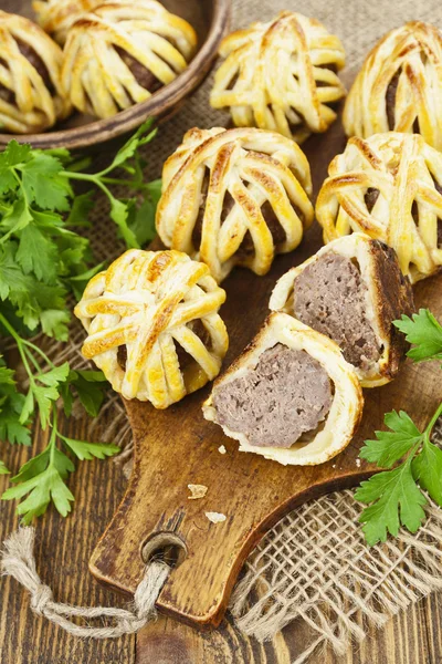 Meat balls baked in pastry — Stock Photo, Image