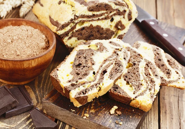 Homemade chocolate cake Zebra — Stock Photo, Image