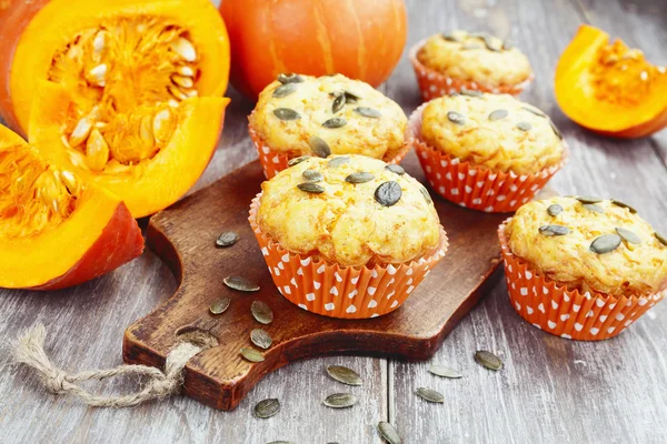 Homemade pumpkin muffins — Stock Photo, Image