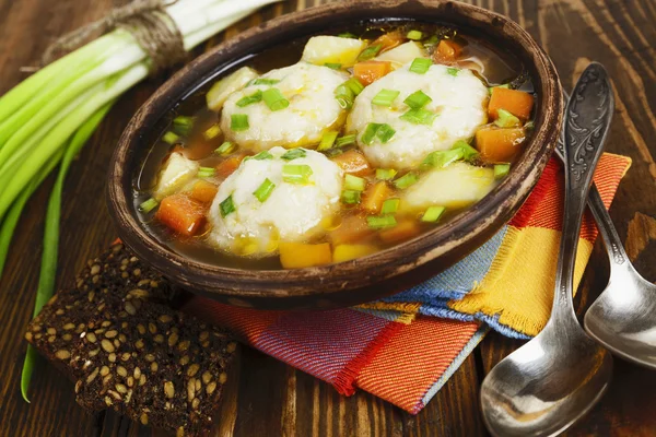 Soup with fish balls — Stock Photo, Image