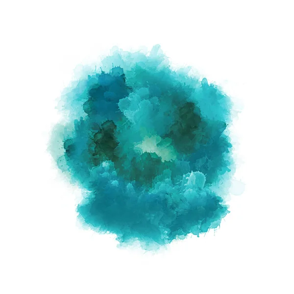 Dibujo Artístico Tonos Verde Azul Mezcla Pintura Aislada Sobre Fondo — Foto de Stock