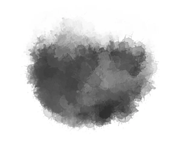 Moderne Zeichnung Grau Und Schwarztönen Einfarbige Pinselstriche Isoliert Auf Weißem — Stockfoto