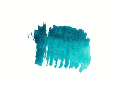 Beyaz arkaplanda mavi ve siyanür tonlarında lekeler var. Sanatsal şekilli. El çizimi suluboya dokusu