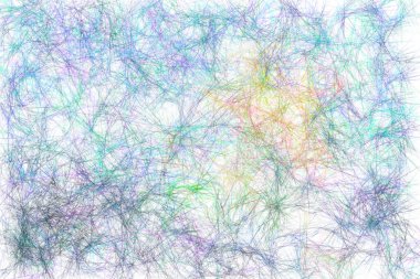 Renkli fütürist resim. Beyaz arkaplanda çok renkli çizgiler izole edildi. Yaratıcı modern sanat