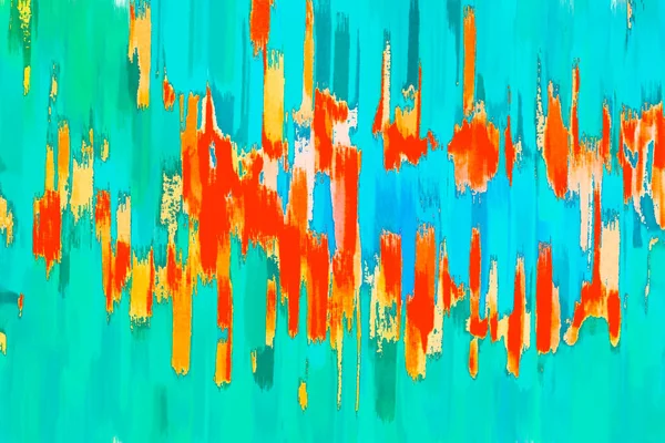 Modern painted background.  Chaotic paint mix in orange and blue tones. Colorful pattern. Abstract 2d illustration
