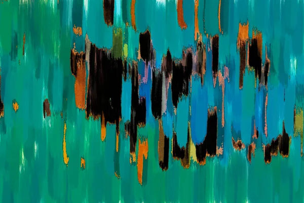 Modern drawing texture. Variety paint smears in green and blue colors. Multicolor pattern. Abstract 2d illustration