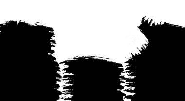 Sanatsal resim dokusu. Değişik fırça darbeleri siyah ve beyaz renklerde. Tek renkli desen. Çağdaş 2d illüstrasyon