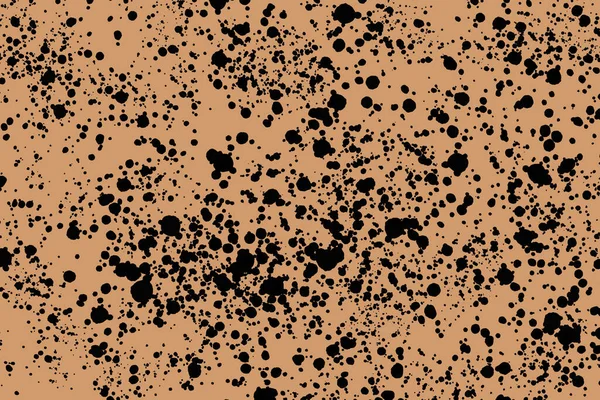 Яркие Черные Случайные Круглые Чернила Брызги Фоне Терракотовых Абстрактная Текстура — стоковое фото