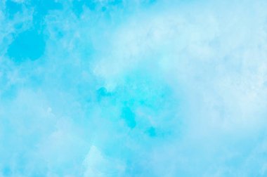 Mavi tonlarda soyut resim. Renkli boya sıçraması. Suluboya gökyüzü mavi dokusu. Modern sanat