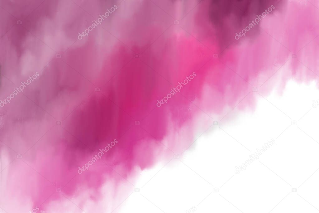 Abstract painting in shades of purple and pink. Colorful paint splashes. Watercolor texture