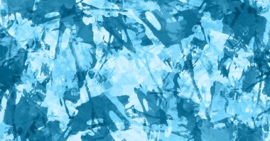 Soyut mavi suluboya arka plan. Renkli akvaryum boya dokusu. Fırça darbeleri. Canlı mürekkep lekesi deseni. Boya sıçraması. Modern resim.
