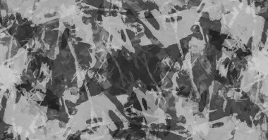 Soyut sanat geçmişi. Tek renkli grunge dokusu. Fırça darbeleri. Boya lekeleri. Modern siyah beyaz resim. Çağdaş sanat.