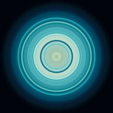 Renkli soyut parlak daire, dairesel çizgiler, siyah arkaplanda mavi tonlarda radyal çizgili doku. Yuvarlak desen