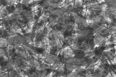 Soyut siyah beyaz resim. Kuru fırça boyalı kağıt, tuval, duvar. Desenli tek renkli arkaplan.