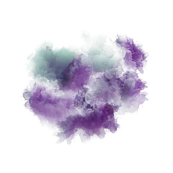 芸術絵画バイオレット紫色のパレット活気のある様々なインクのブラシストローク白の背景に隔離された水彩花束抽象パターン混合メディアスケッチ — ストック写真