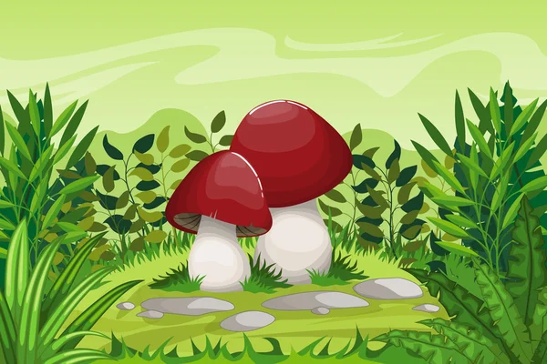 Illustration von Cartoon-Pilzen — Stockvektor
