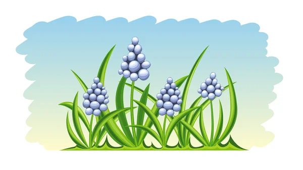 Spring flowers nature background — Stock Vector