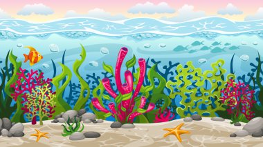 Ayrı katmanları ile sorunsuz sualtı manzara