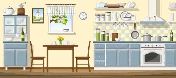 Illustration of a classic kitchen — Stock Vector