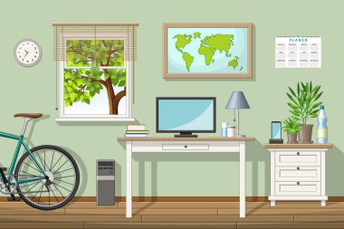 Klasik homeoffice çizimi